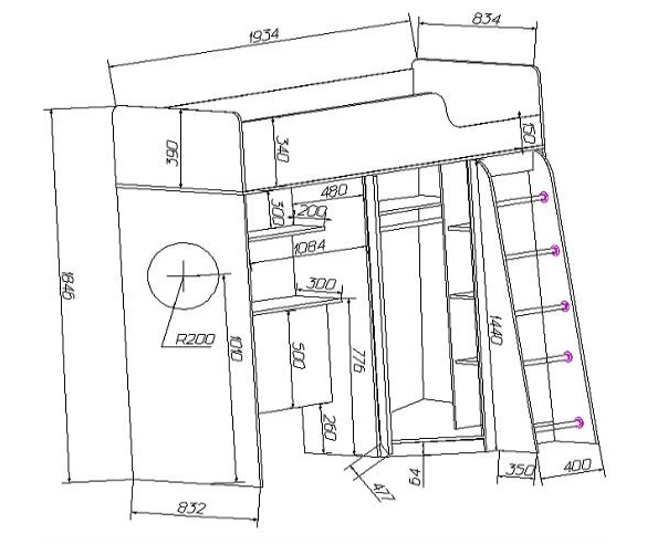 схема к кровате чердак орбита 3/1