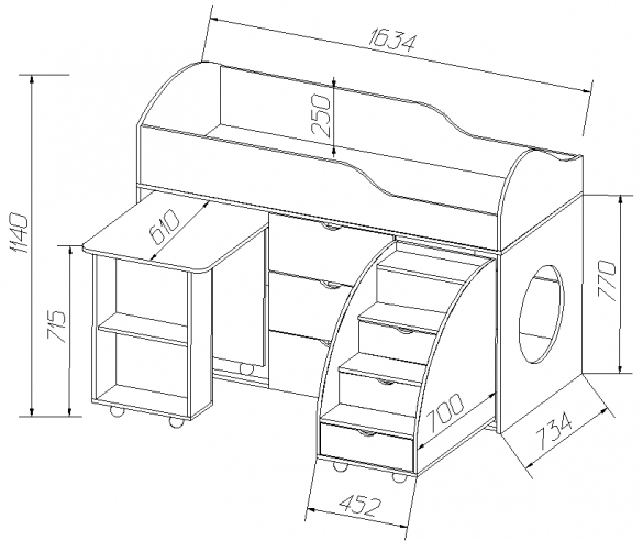 Кровать чердак схема