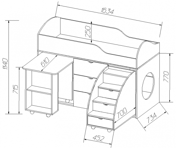 Схема кровать чердак орбита 14