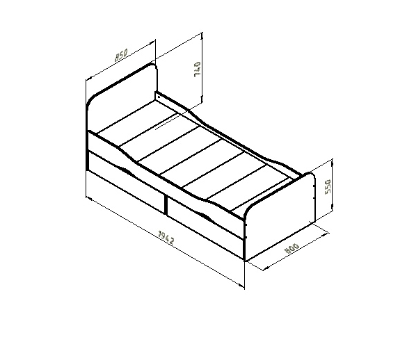 Кровать Дельта 19 размеры