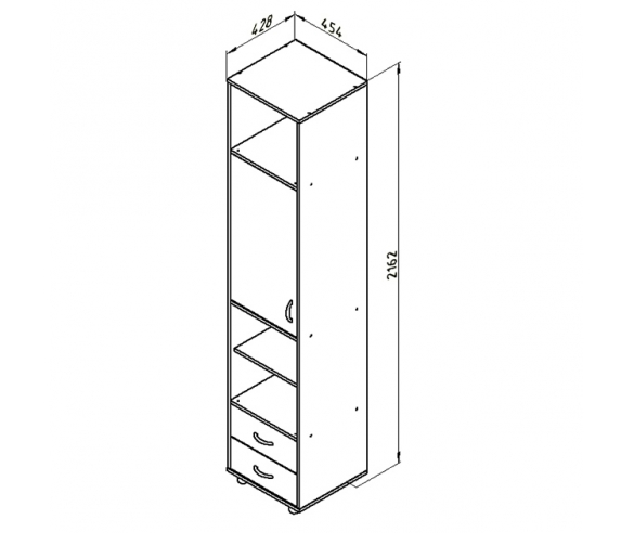 Пенал c открытыми нишами Дельта 11 схема с размерами