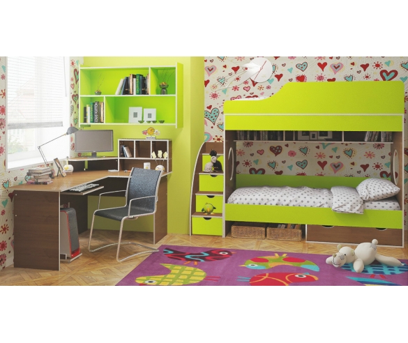 Кровать чердак Орбита 5 модульная детская мебель