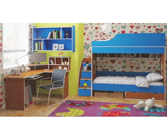 Модульная детская мебель с цветными фасадами
