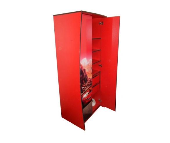 Шкаф двух дверный в детскую комнату с машинками