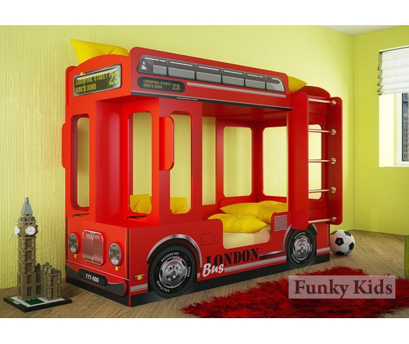 Кровать-автобус Лондон для двоих детей  