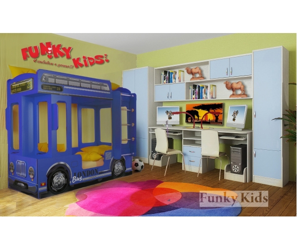 Кровать в виде двухъярусного автобуса Лондон в омнату Фанки Кидз