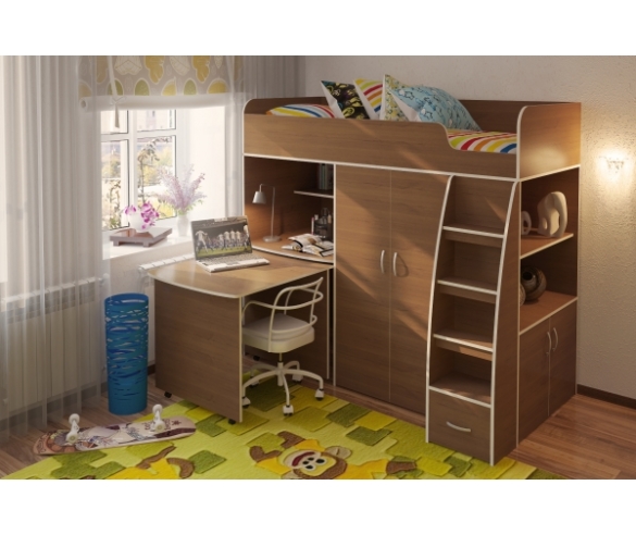 кровать чердак с рабочей зоной Орбита 18 доставка