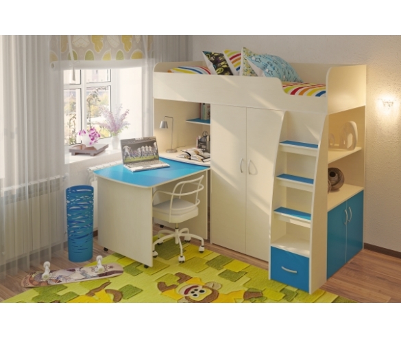 кровать чердак с рабочей зоной Орбита 18