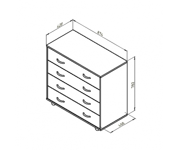 Комод Дельта схема с размерами
