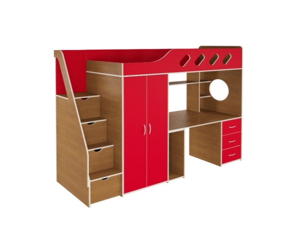 Орбита 21 стенка для школьника франц.орех/красный