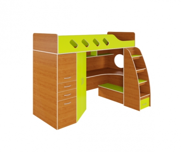кровать чердак Орбита 22 ольха - лайм