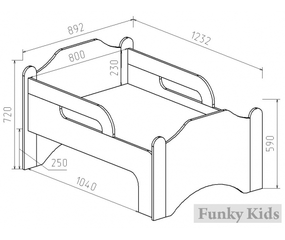 Схема кровать растущая Выростайка 