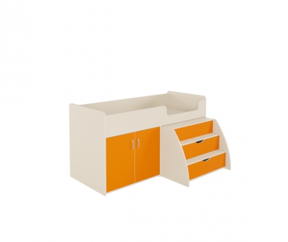 кровать чердак Орбита 23 дуб кремона - оранж