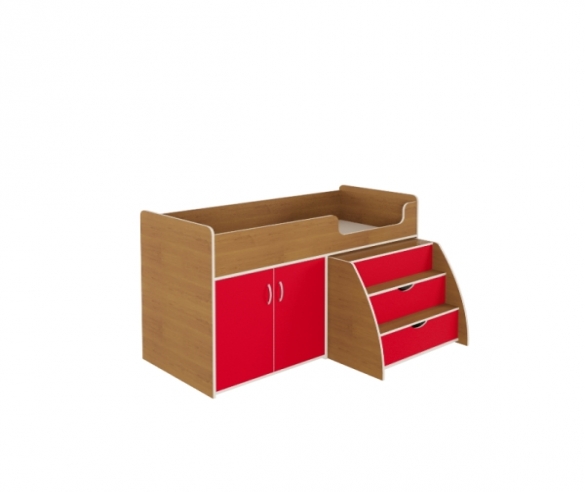 кровать чердак Орбита 23 французский орех - красный