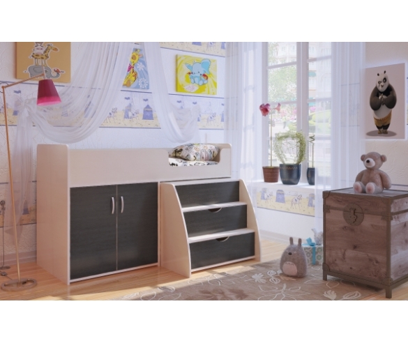 кровать чердак Орбита 23 купить дуб кремона - венге