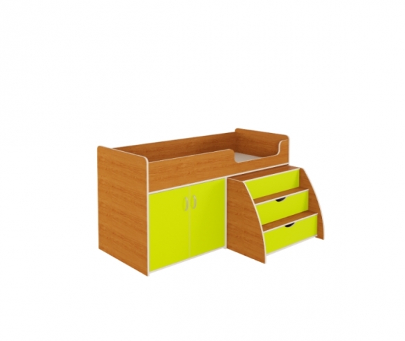 кровать чердак Орбита 23 купить ольха - лайм