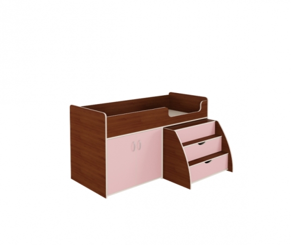 кровать чердак Орбита 23 купить итальянский орех - розовый