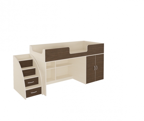 кровать чердак Орбита 6 с тумбой лестницей