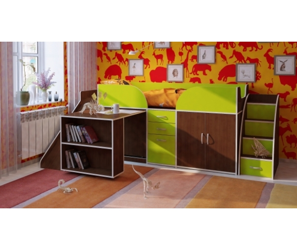 кровать чердак с рабочей зоной Орбита 10