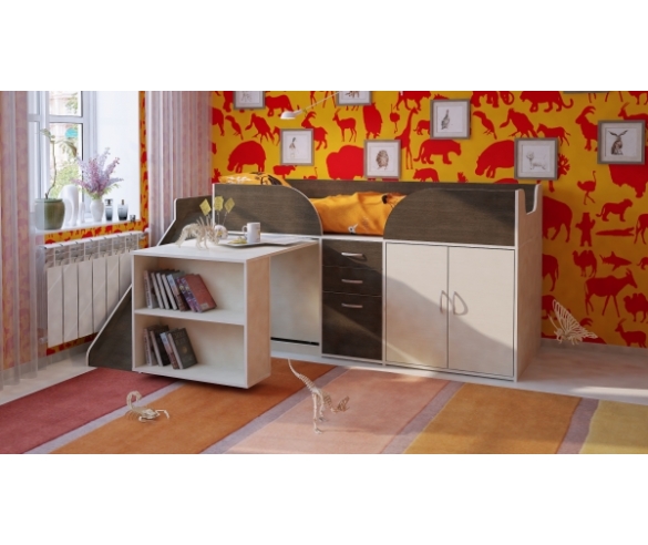 кровать чердак с рабочей зоной Орбита 10