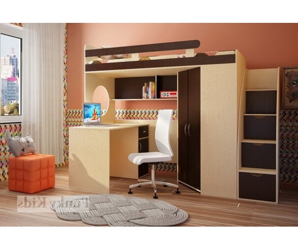 корпус дуб кремона фасад венге+ дополнительная лестница