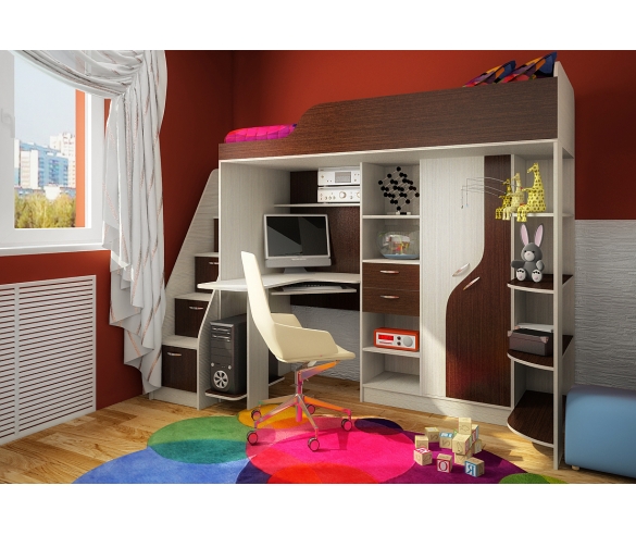 Мебель Фанки Кидз модель 15 - корпус сосна лоредо / фасад венге