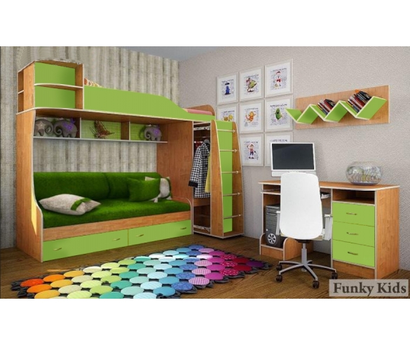 Кровать детская 2-х ярусная Фанки Кидз
