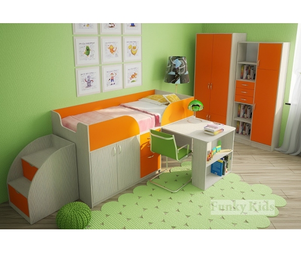 купить недорогую детскую кровать Фанки Кидз 10 со склада в Москве