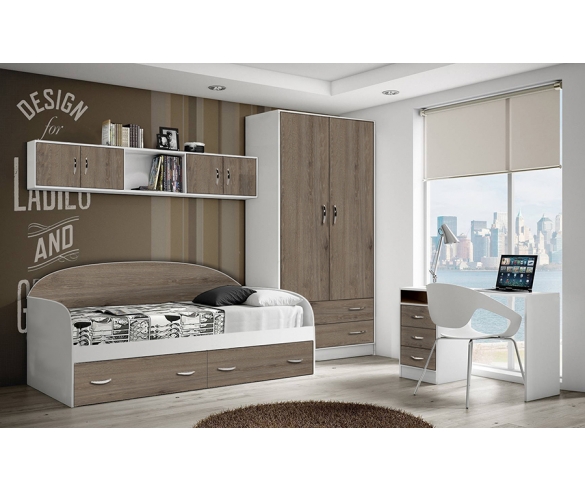 Комната для детей и подростков Фанки Кидз: кровать 13/7 + мост 13/50 + стол 13/1 + шкаф 13/3 
