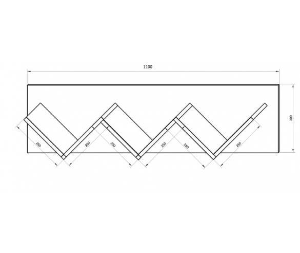 Модульная мебель Фанки Кидз - схема полки с размерами