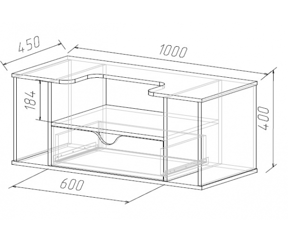Подставка пл ТВ 13 / 22 ФМ Фанки Кидз - схема с размерами