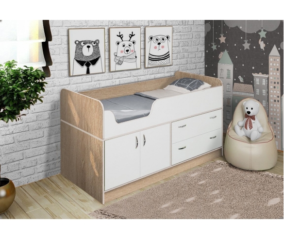Кровать Фанки Кидз 9 Бардолино/Белый