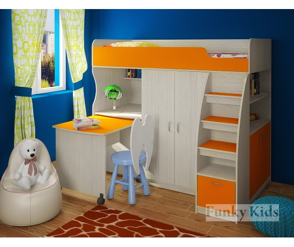 Детская мебель Фанки Кидз 18, корпус сосна лоредо, фасад оранж