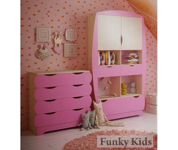Мебель детская Вырастайка в розовом цвете в комнату девочки 