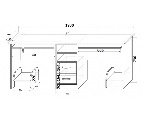 Стол фанки Кидз для двоих детей