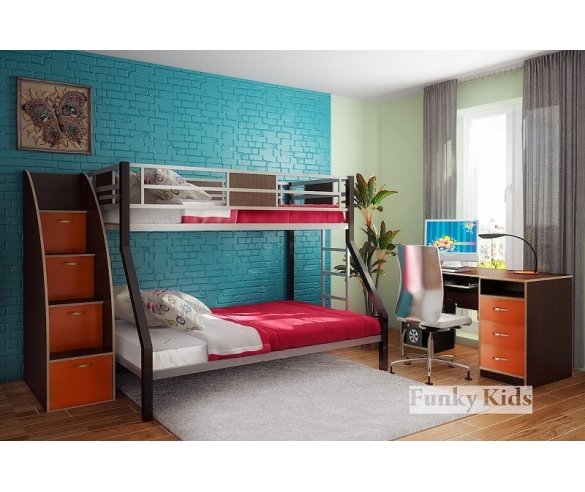 Готовая детская комната Фанки Лофт 2 , цвет: венге / оранжевый 