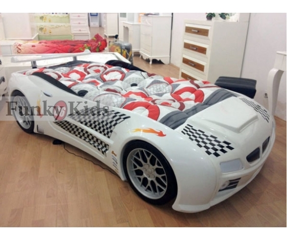 Кровать-машина BMW-спорт ФАНКИ белая