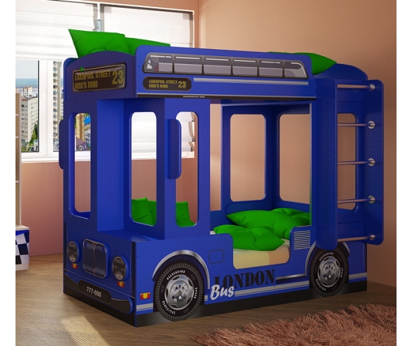 Двухъярусная кровать Автобус синний