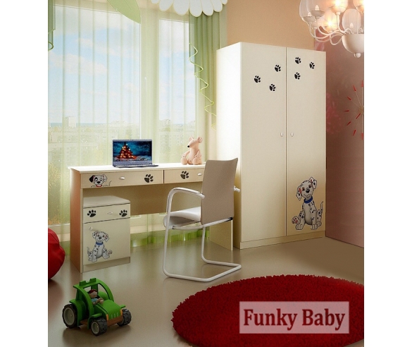 комната детская Далматинец от Фанки Бэби: тумба + письменный стол + шкаф 