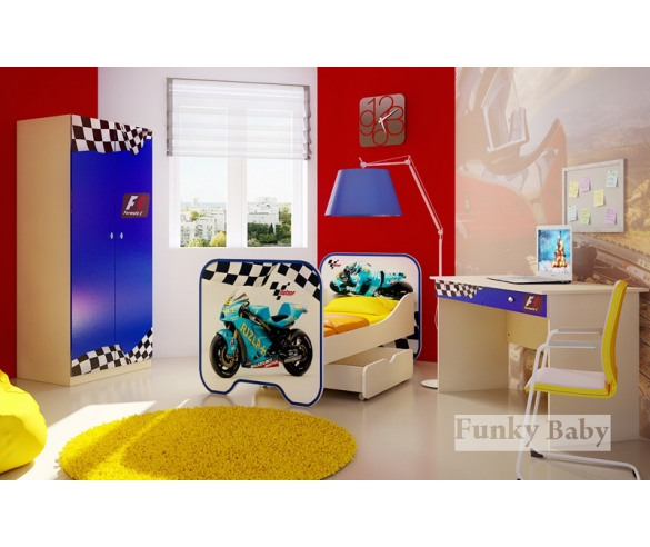 детская корпусная мебель Фанки Бэби серия Мотогонки