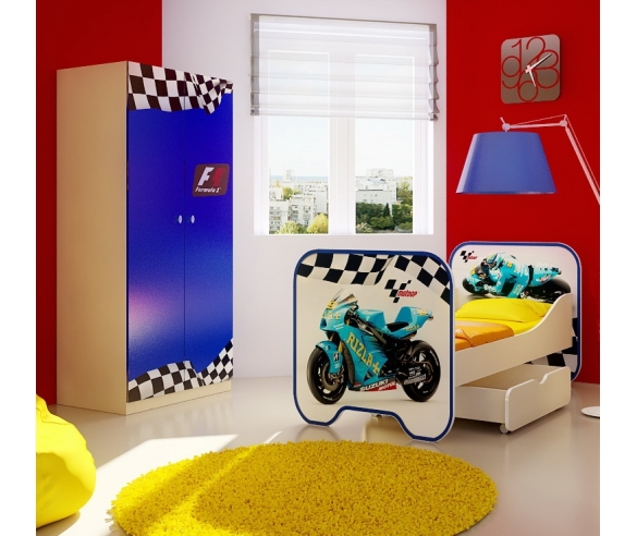недорогая детская мебель серия Мотогонки