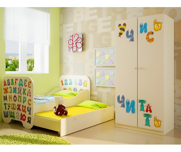 кровать чердак со спальным местом 190х80 см Алфавит