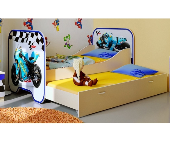 кровать со спальным местом 190х80 см Мотогонки