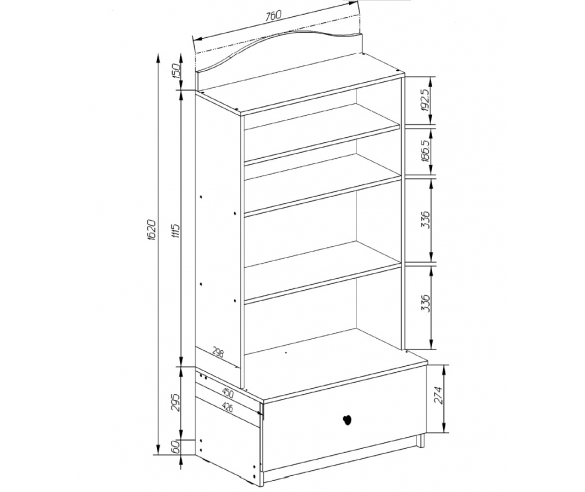 Стеллаж с размерами Фанки Бейби С2