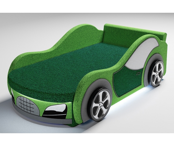 детский диван в виде машины Велюр / цвет зеленый