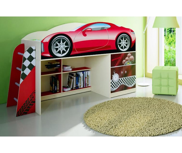 Детская кровать Фанки Автодом кровать-чердак