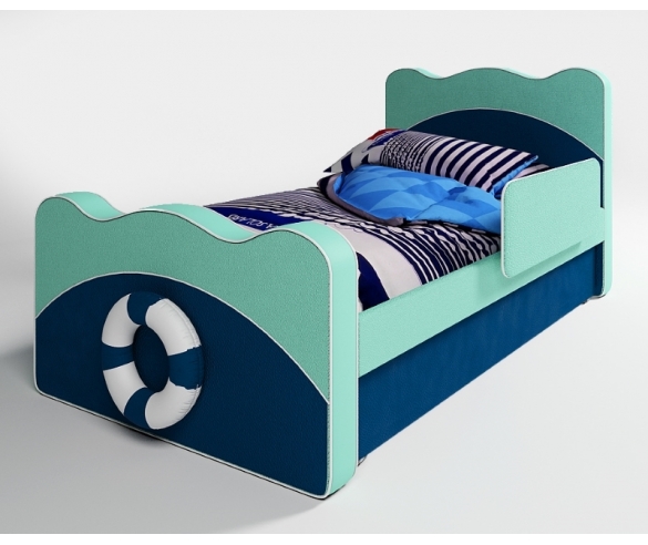 детская кровать с бортиком Кораблик 