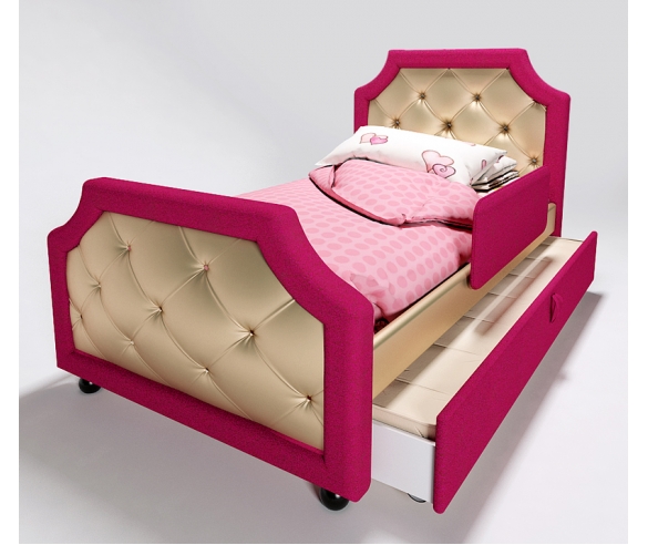 детская кровать люксор для девочек с выдвижным ящиком