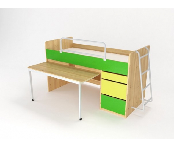 кровать чердак для детской комнаты лайм