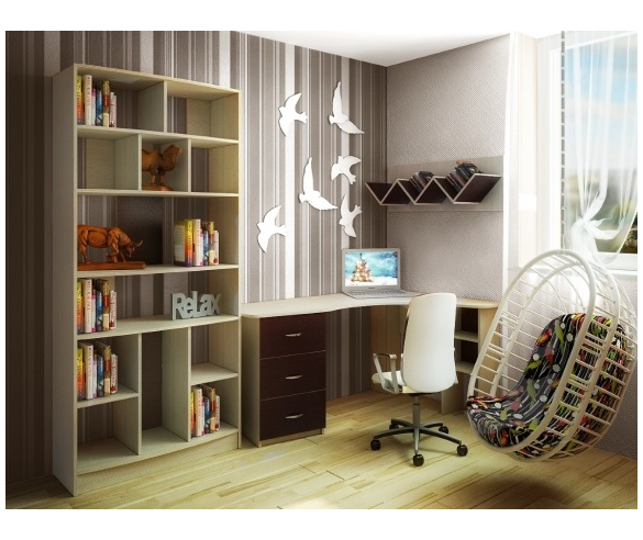 Рабочая зона Фанки Кид корпус дуб кремона, фасад венге 